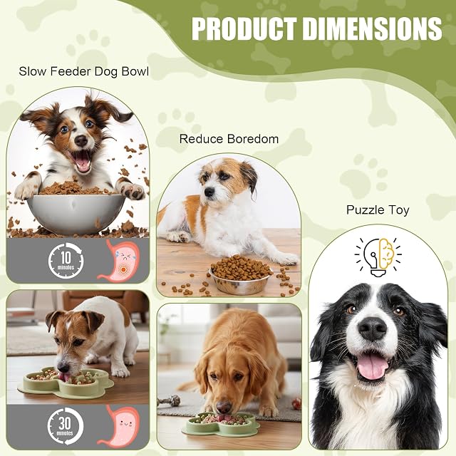Foto 5 de 7 de 2 Piezas Comederos Perro Antivoracidad,Comederos De Silicona,Comedero con Obstáculos para Perros,Comedero…