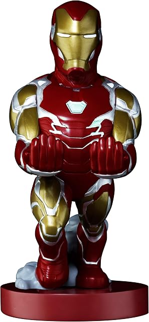 Cable Guy - Marvel Iron Man 2020 Controller Cell Phone Tablet Holder Bracket Figure Table Top Fan Merchandise, (color of box may vary)