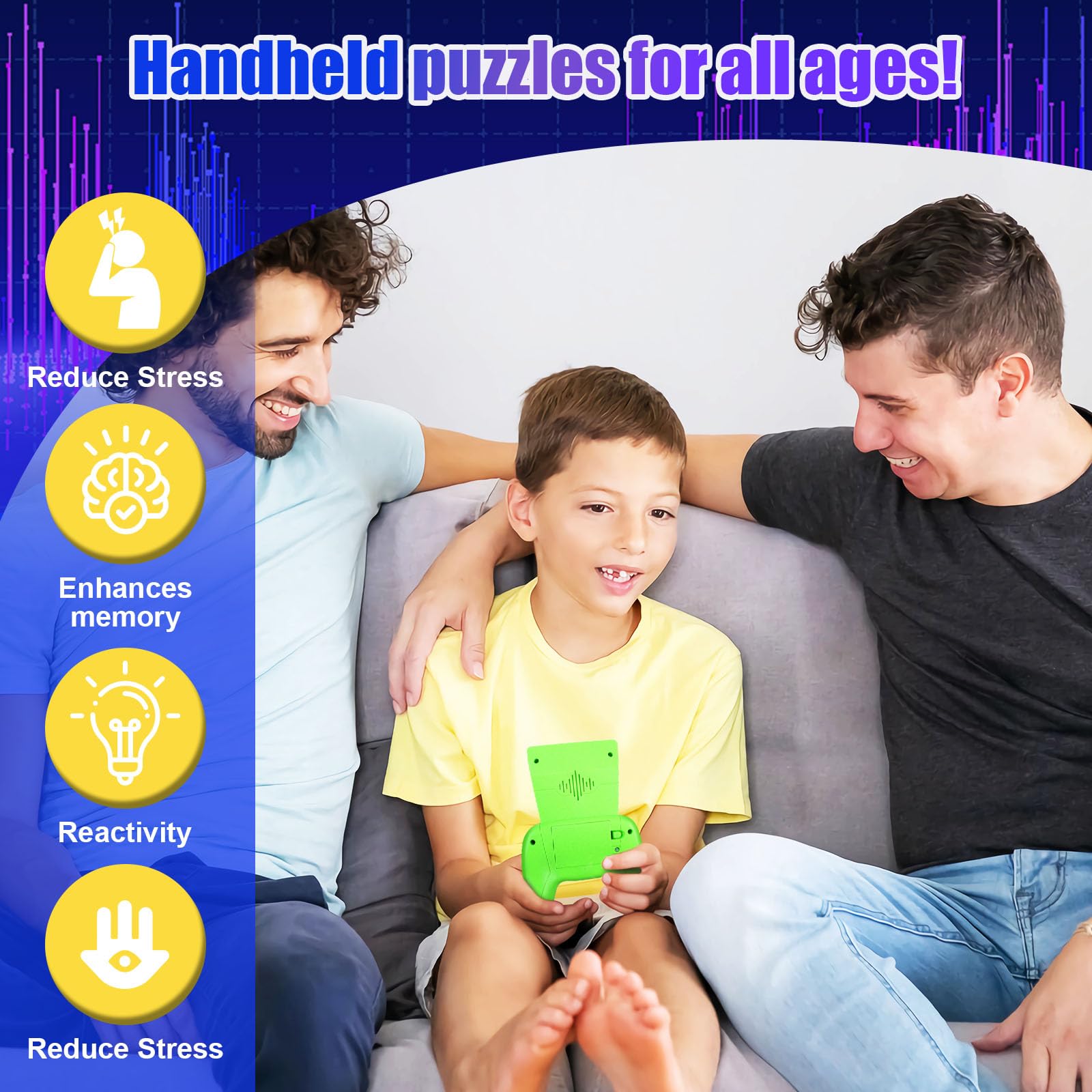Mesen Maszyna do gier rytmicznych dla dzieci, Music Rhythm Game Machine, Quick Push Popular Games Master, ręczna konsola do gier z muzyką i lampkami, dla dzieci w wieku od 3 do 12 lat (szara)