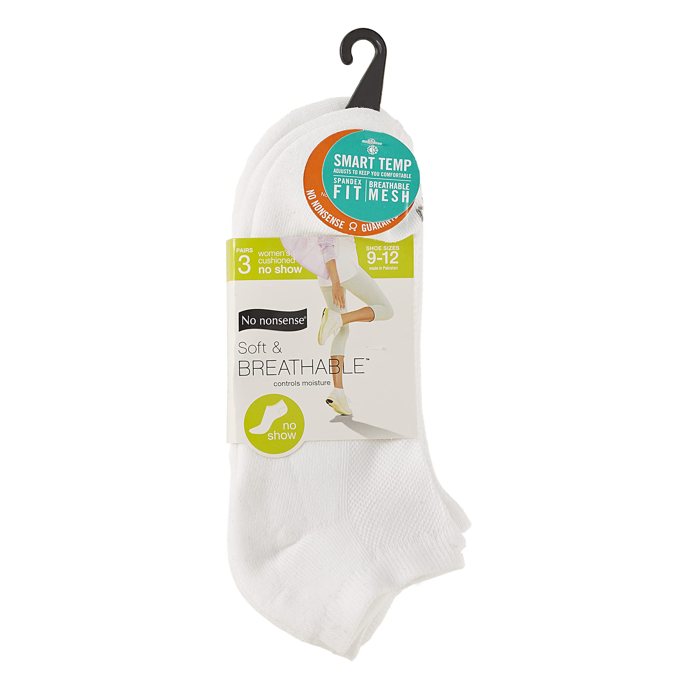 no nonsense Soft & Breathable Cushioned No Show Liner With Ventilation Forro acolchado suave y transpirable con ventilación Mujer (Pack de 3)