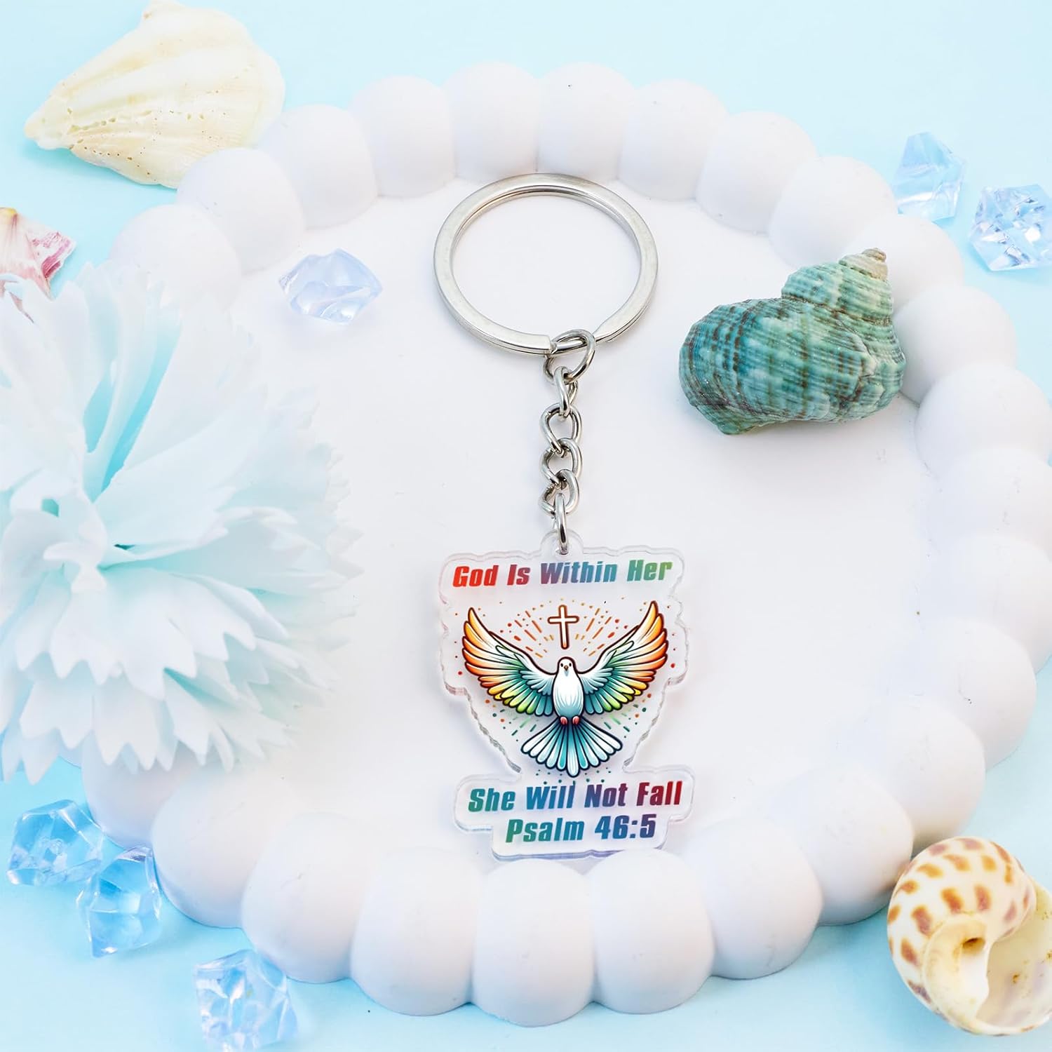 Christian Gifts Bible Verse Keychain Acrylic Cross Keychain for Women Faith Based Gift Inspirational Religious Keychains - Image 4