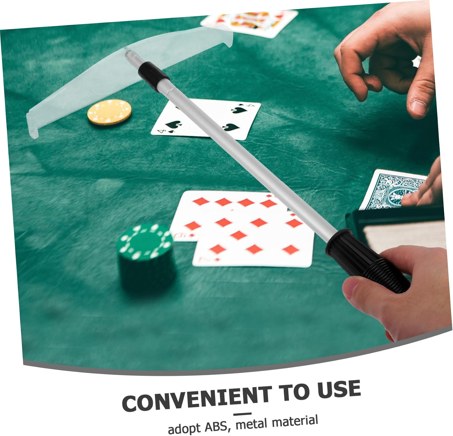 Vaguelly Telescopic Poker Chip Rake and Collector Tool for Gathering for Poker Games and Compact and Portable Design