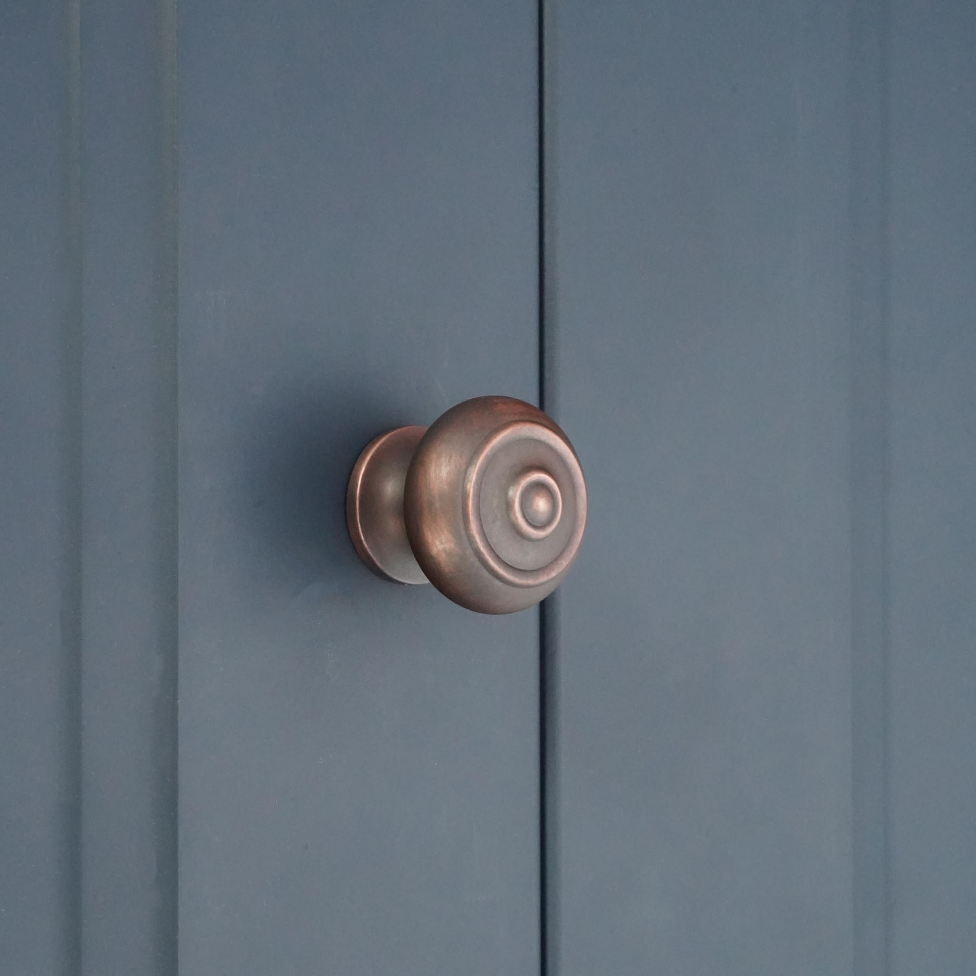Infinity Decor Pack of 4 Traditional Style Bloxwich Reeded Solid Brass Cupboard Knob Aged Bronze Pull Handle 30mm - Image 2