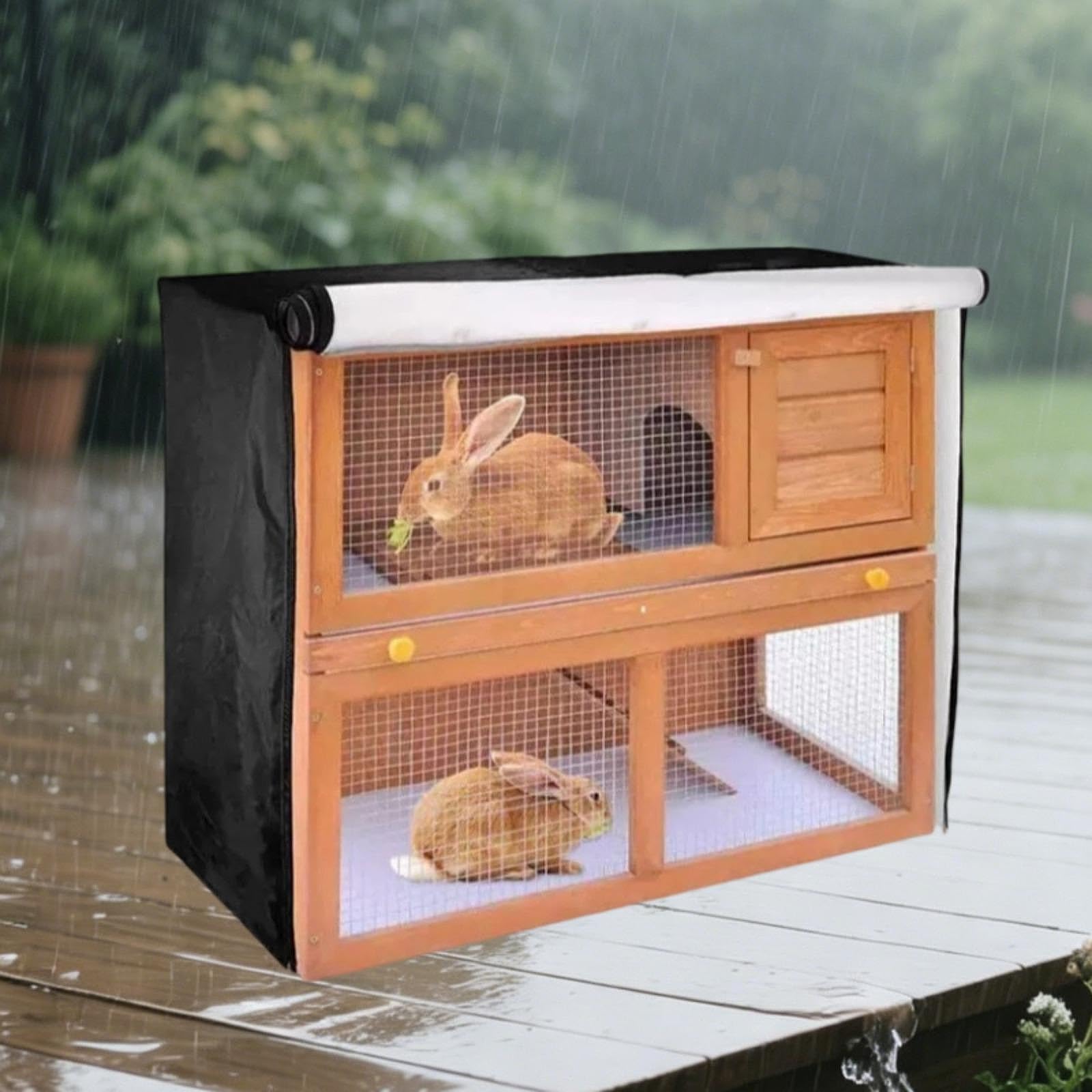 Kaninchenstallabdeckung aus Polyester, Reparaturteil, Zubehör, Geschenk, Winddichte Kaninchenkäfigabdeckung, Style A