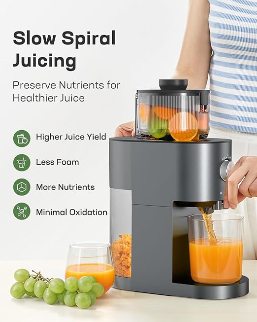 Extractor de Jugos Prensado en Frío con Boca Ancha y Función Reversa miniatura 3