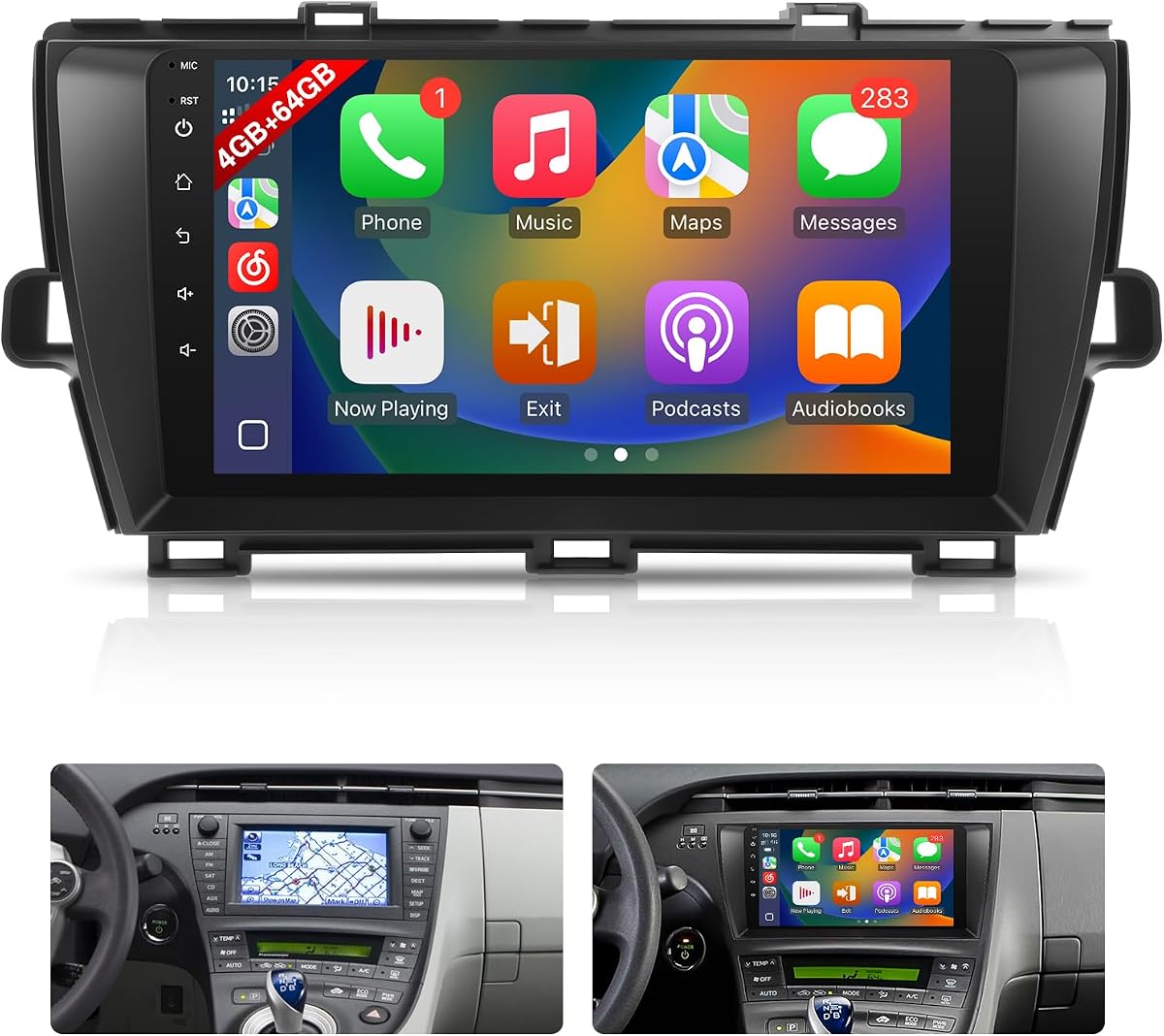 4G+64G Android 13 Car Stereo for (JBL Version) Toyota Prius 2010 2011 2012 2013 2014 2015 Radio Upgrade, 9Inch Touchscreen for Prius with Wireless CarPlay Android Auto Bluetooth/GPS/SWC/MIC