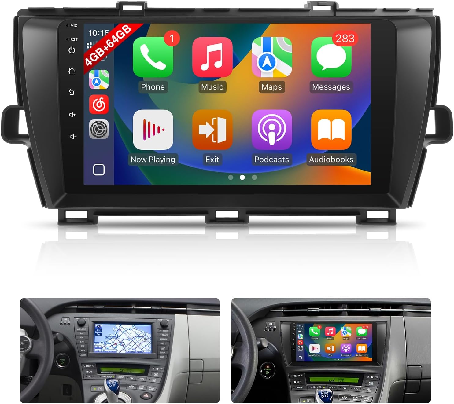 Leadfan 4G+64G Android 13 Car Stereo for (JBL Version) Toyota Prius 2010 2011 2012 2013 2014 2015 Radio Upgrade, 9Inch Touchscreen for Prius with Wireless CarPlay Android Auto Bluetooth/GPS/SWC/MIC