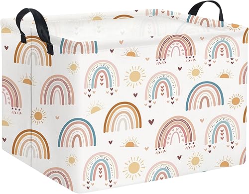 Miniatura 37 de Cesta rectangular de almacenamiento para niños con asas para el hogar, cocina, niños y niñas, lindo contenedor organizador de almacenamiento de