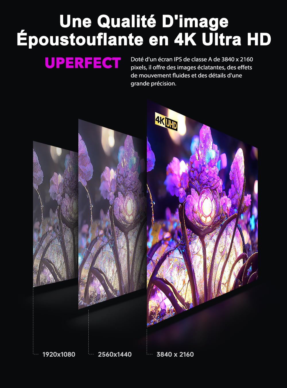 UPERFECT 17,3 Pouces 4K QLED Écran Portable 1500:1 500 Nits 100% DCI-P3