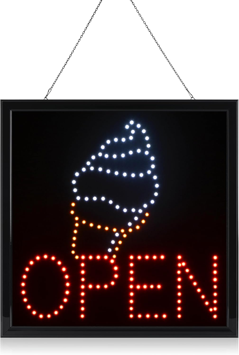 Large Open Ice Cream Cone Yogurt Signs Led Neon Business Motion Light Sign. Animated On/Off, Power On/Off, with Chain 19191 Blt308
