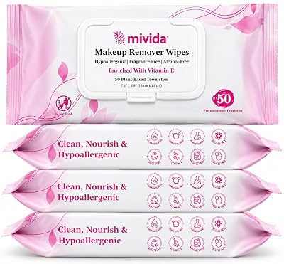 mivida Hypoallergenic Makeup Remover Wipes (200-Count)