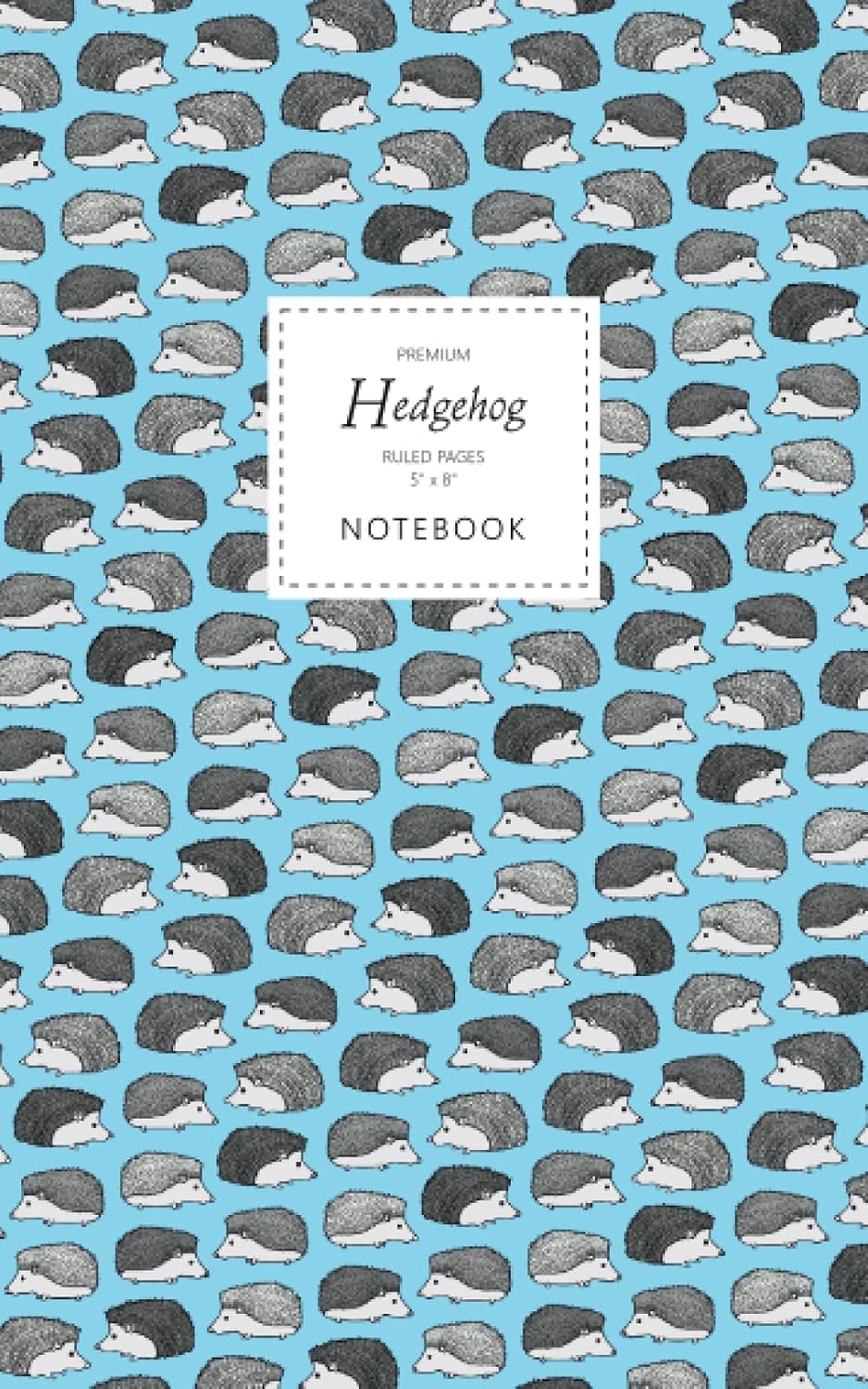 Hedgehog Notebook - Ruled Pages - 5x8 - Premium: (Blue Edition) Fun notebook 96 ruled/lined pages (5x8 inches / 12.7x20.3cm / Junior Legal Pad / Nearly A5)