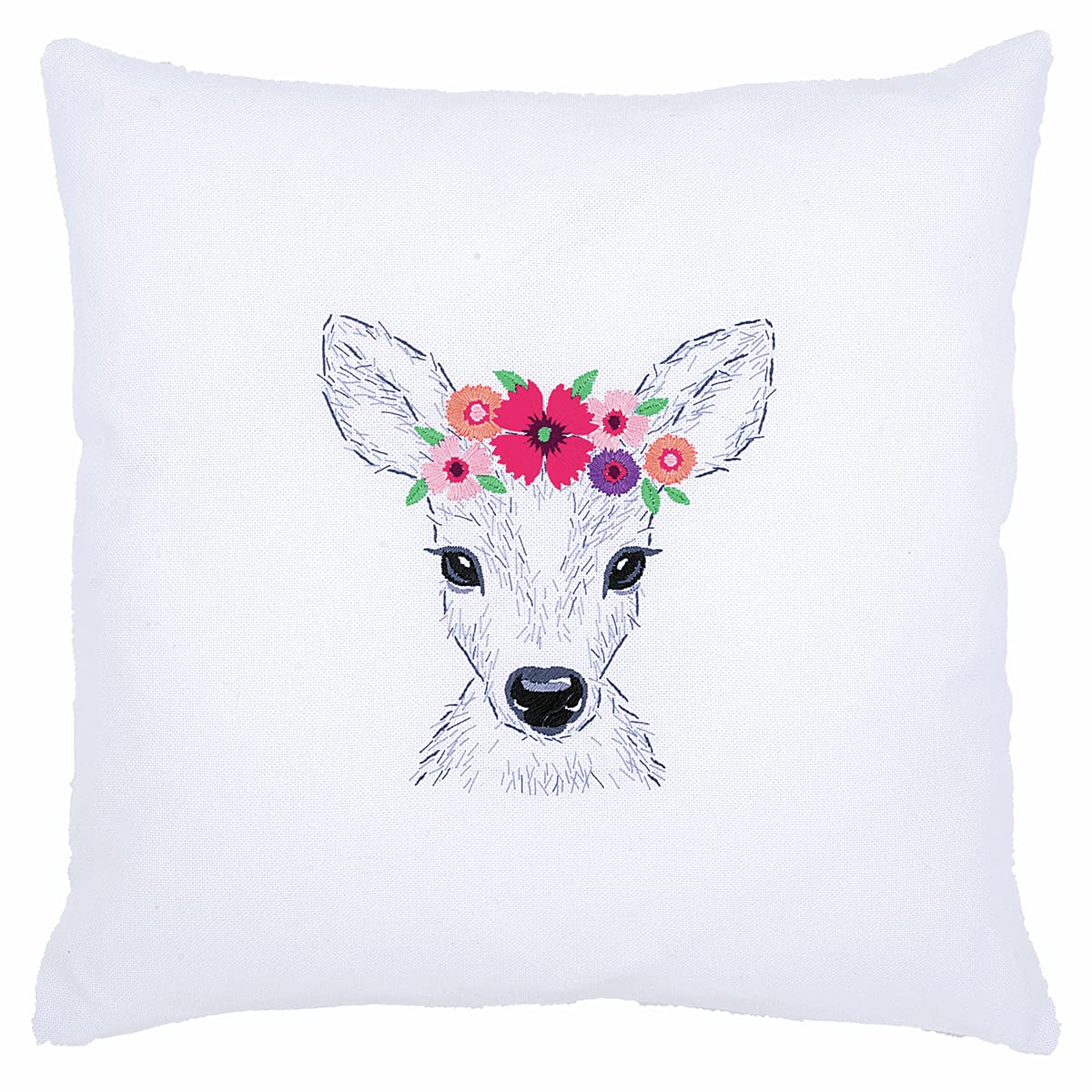 Vervaco stamped embroidery kit Deer with flowers, DIY