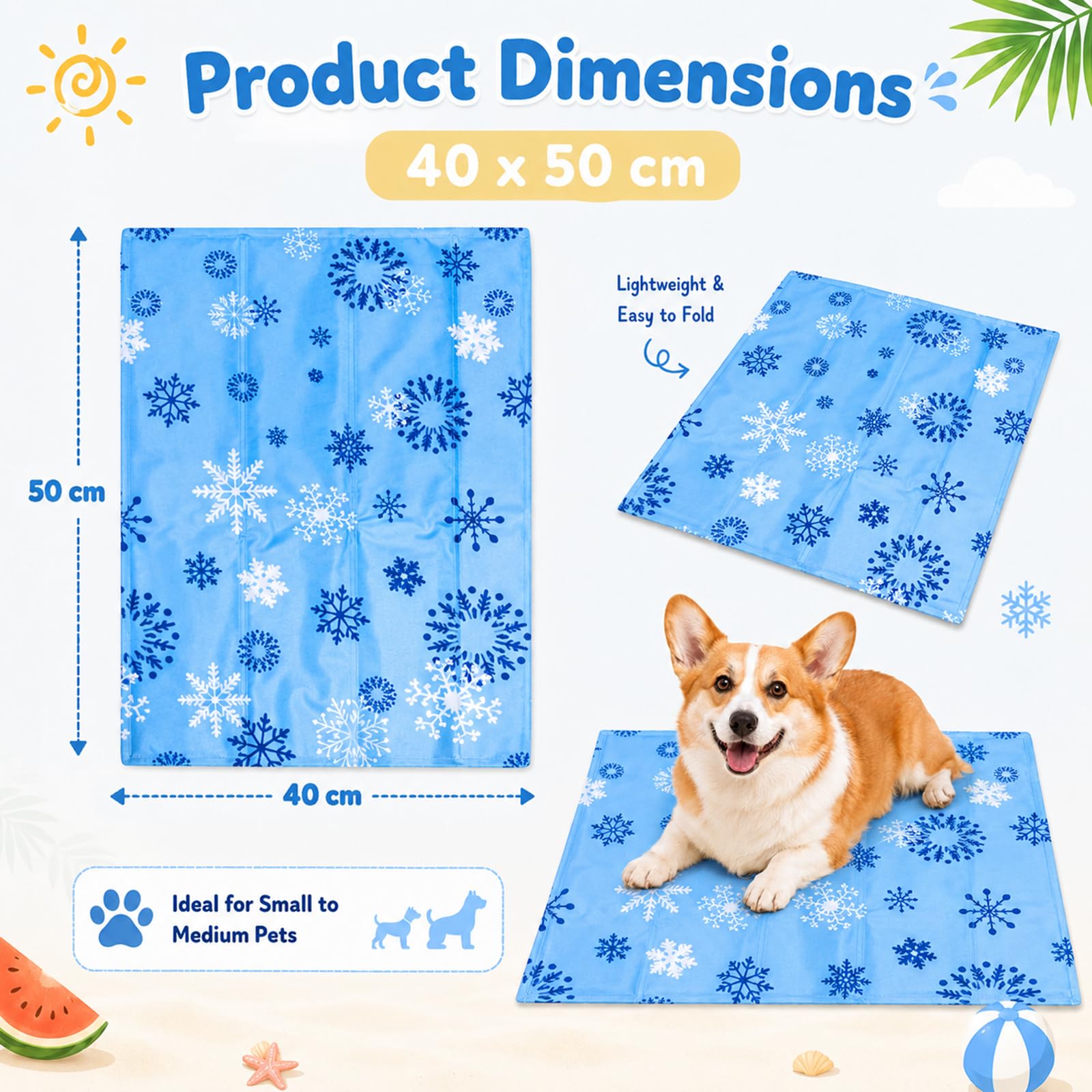 Cama Gel Frio para Perros, Manta Refrescante para Perros, Esterilla Refrescante Mascotas, Pet Cooling Mat for Cat, Almohadilla Refrescante Mascotas, Imprescindible en Verano, 2 Estilos (A)