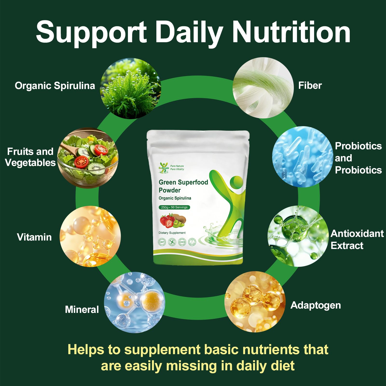 Organic Super Greens Powder & Spirulina Powder for Kids & Adults — Amazon image 7