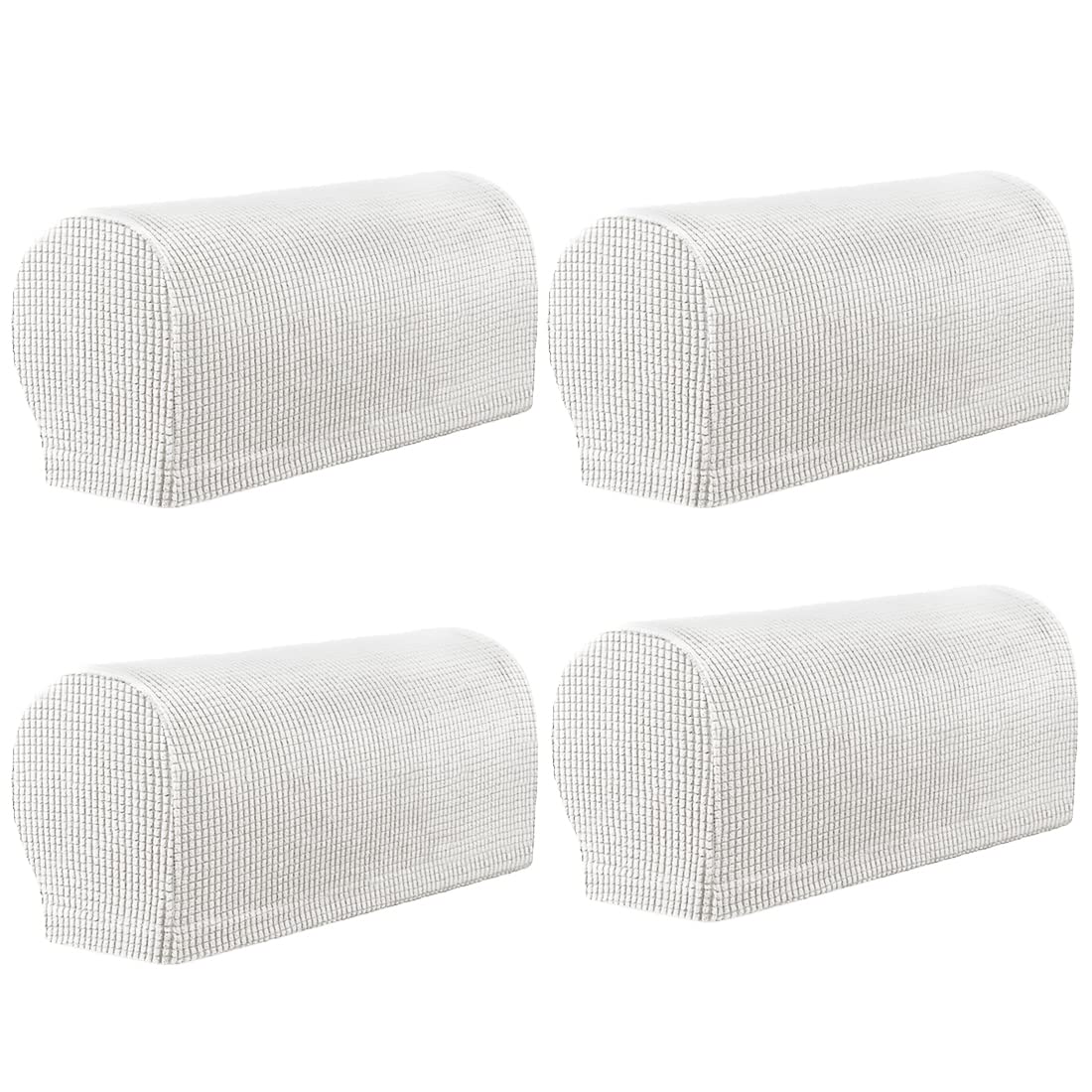 Fundas elásticas para reposabrazos de sofás y sillones color blanco liso antideslizantes