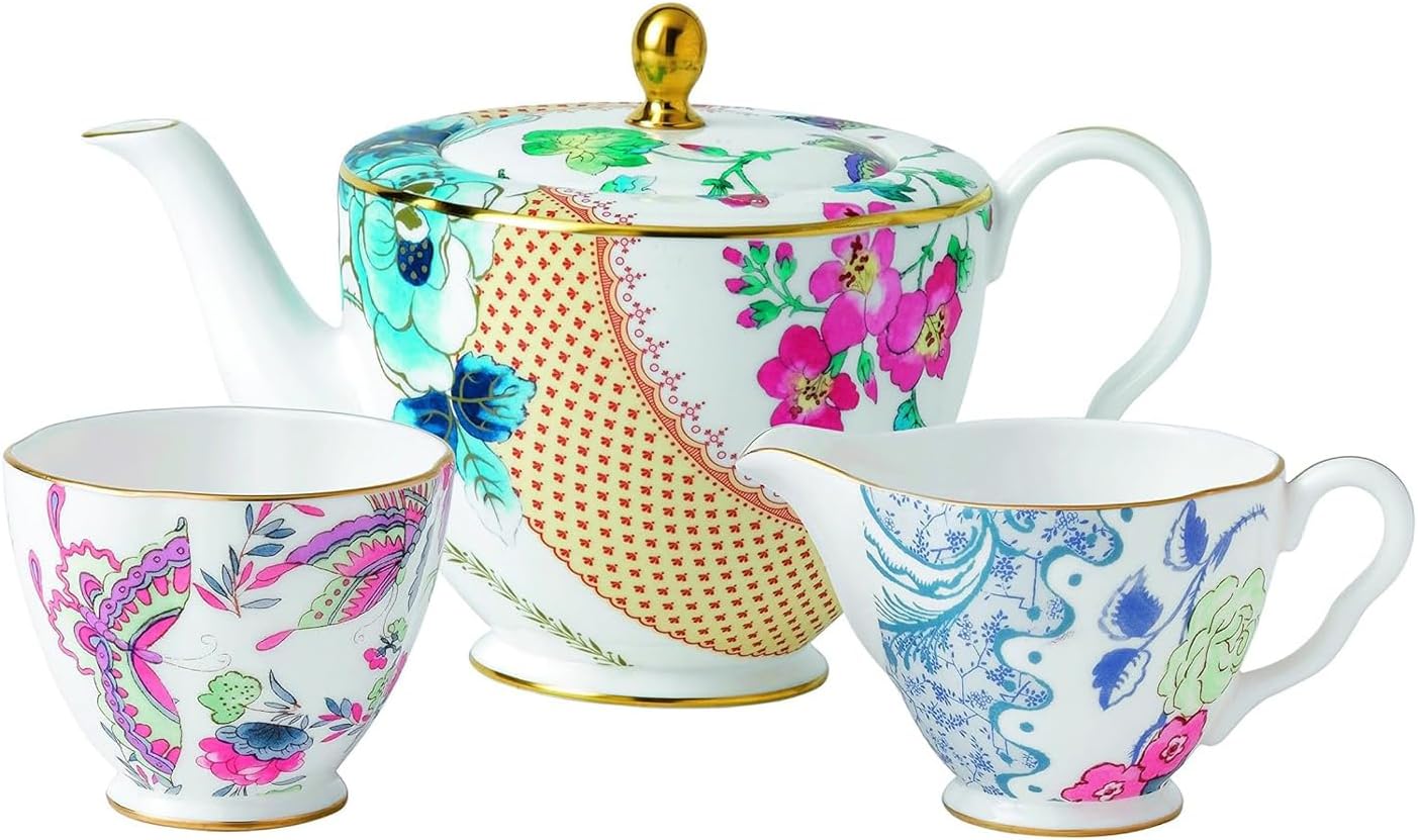 Butterfly Bloom 3 Piece Set: Teapot, Sugar Bowl and Cream Jug