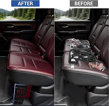 Under Seat Storage Compatible with Ram 1500, Under Seat Storage 2019-2026 Crew Cab (New Body Style), Heavy-Duty Iron Truck Under Seat Storage for Ram 1500