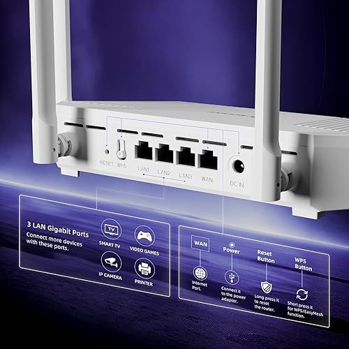 Miniatura 2 de Router AX1500 WiFi 6 Router de Internet inalámbrico de doble banda, velocidad inalámbrica de hasta 1.5 Gbps, puertos Gigabit completos, conformación