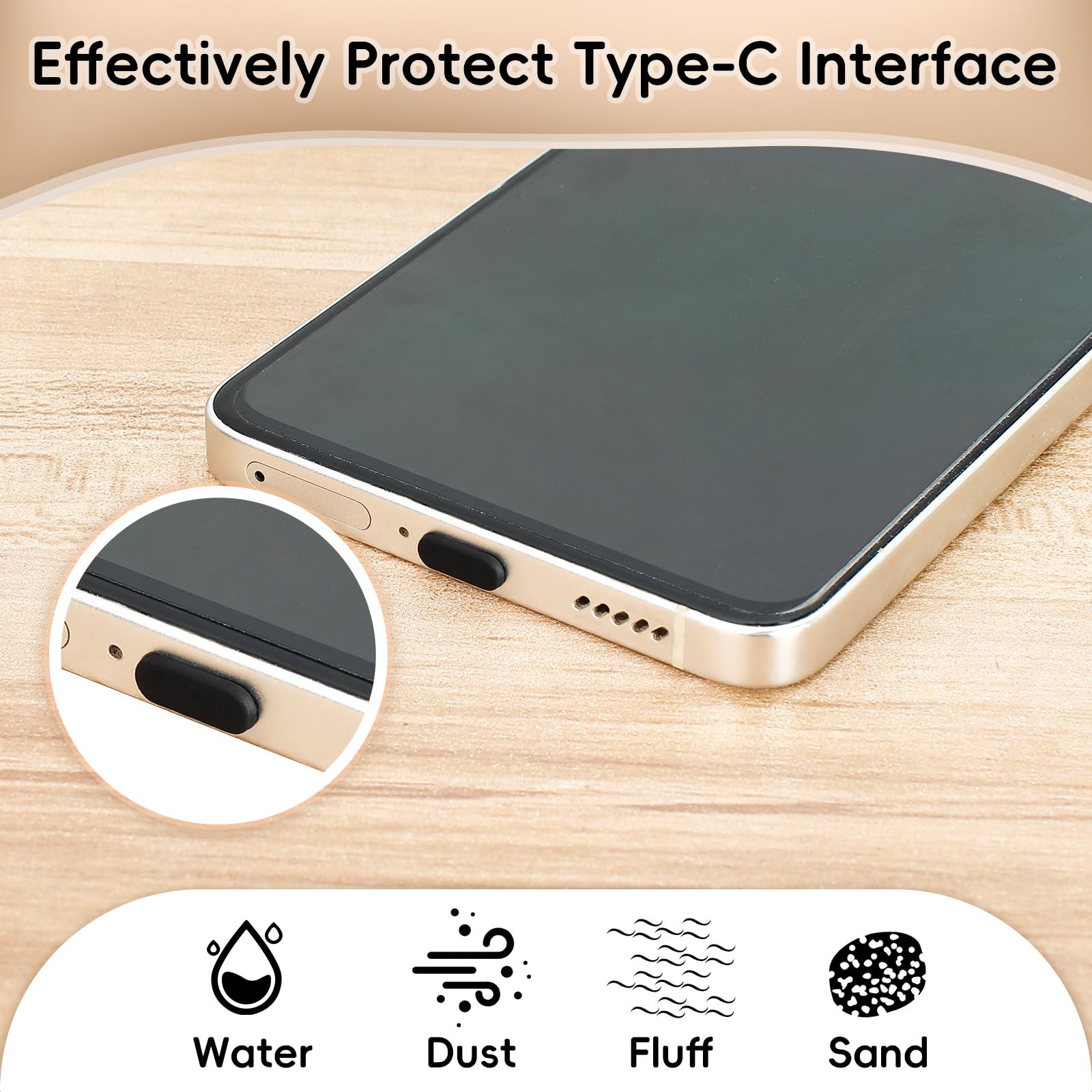 40 Tappi Antipolvere USB-C + Spazzola Pulizia - Protezione Porte Ricarica Per Smartphone E Tablet - Foto 8