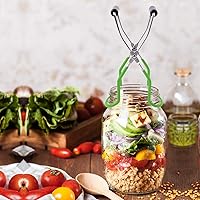 Vista 6 de Eeoyu Pinzas elevadoras de tarros de acero inoxidable con mango de agarre para cocina casera (verde)