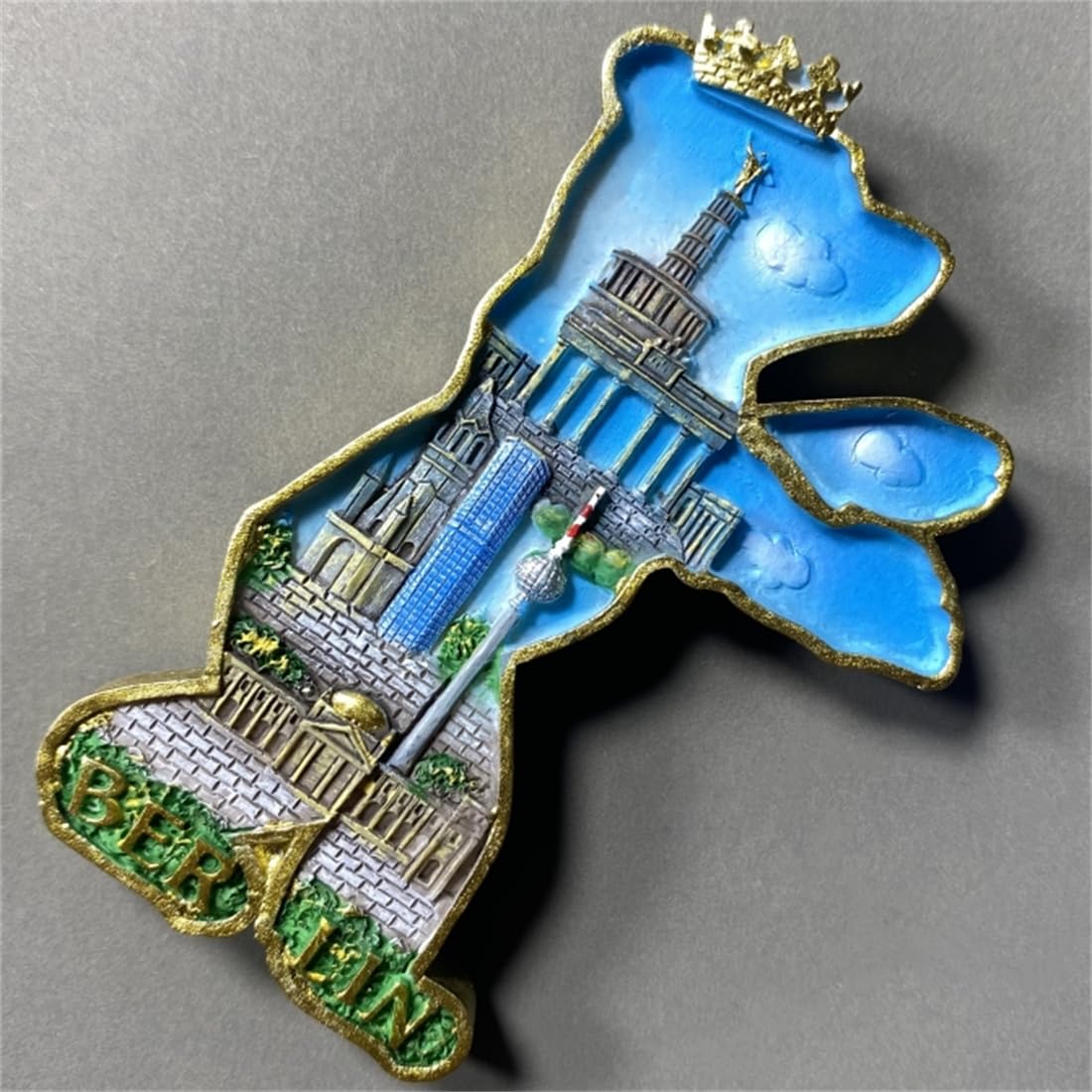 Calamita da frigorifero con orso Berlino Germania souvenir da viaggio 3D decorazione per frigorifero adesivo magnetico collezione artigianale