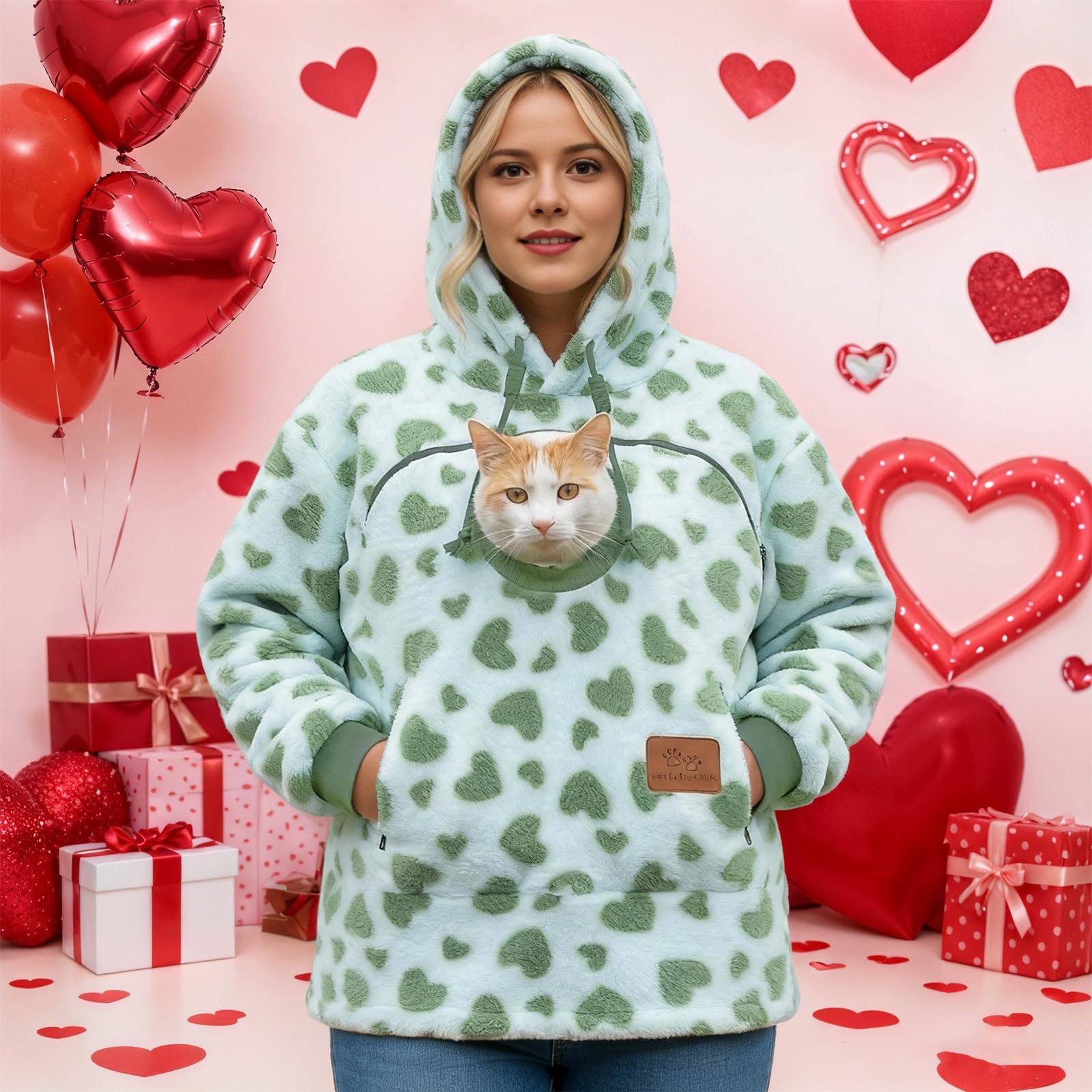 Pull à Capuche pour Femmes-Sweat à Capuche Polaire Oversize Confortable Veste doublée Douce pour Tenue hivernale décontractée Pull Femme dédié Quotidien