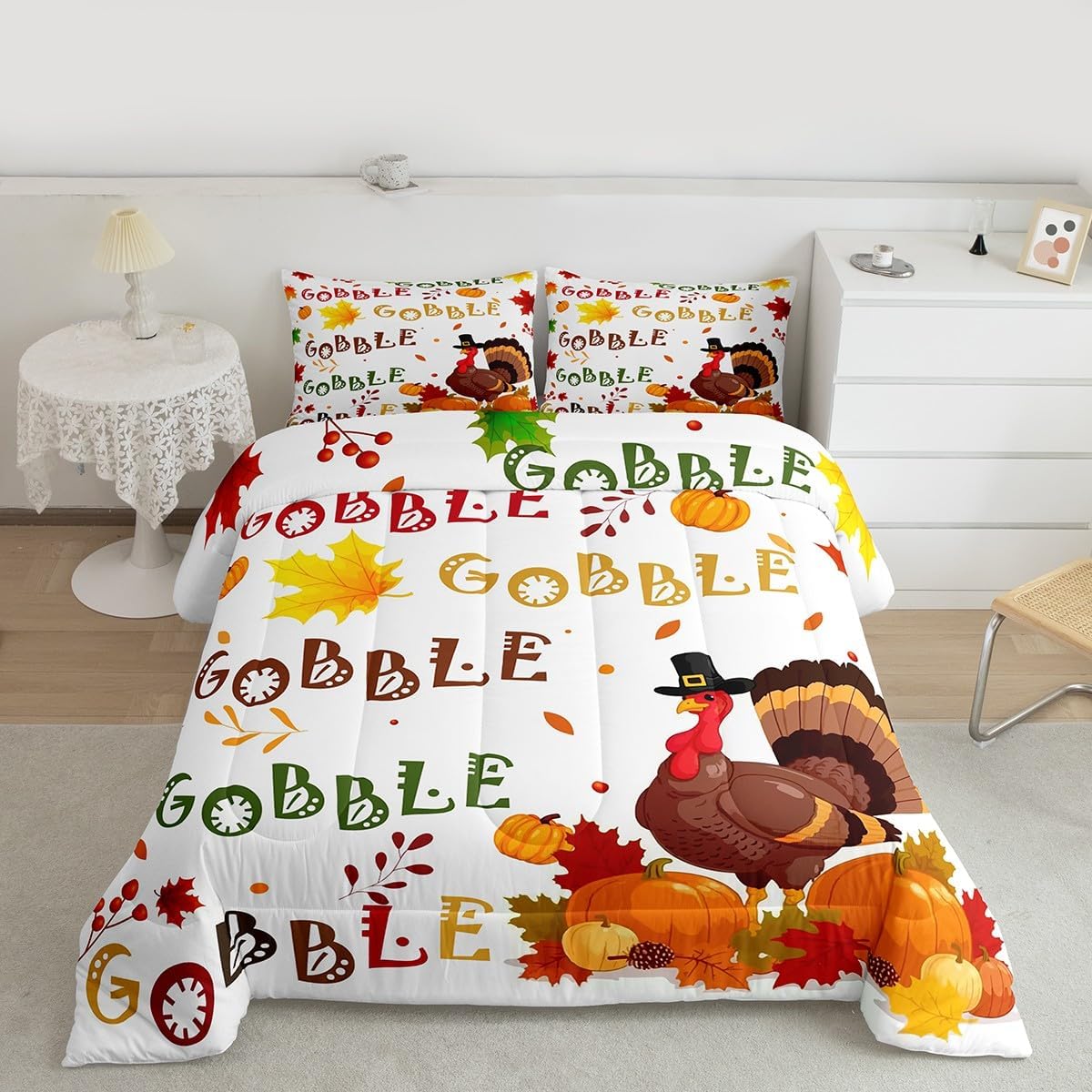 Feelyou Kids Happy Halloween Comforter Set Queen Size Cobweb Bat Cute Star Print Bedding Set for Boys Teens Decor Horror Theme Comforter Witchcraft Duvet Set Bedroom Quilt Set 3Pcs