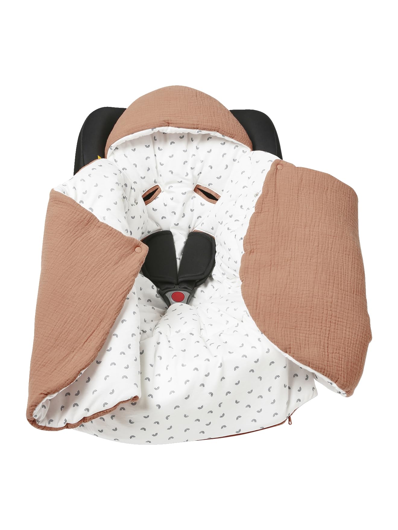 VERTBAUDET Nid d'ange transformable en gaze de coton terracotta TU