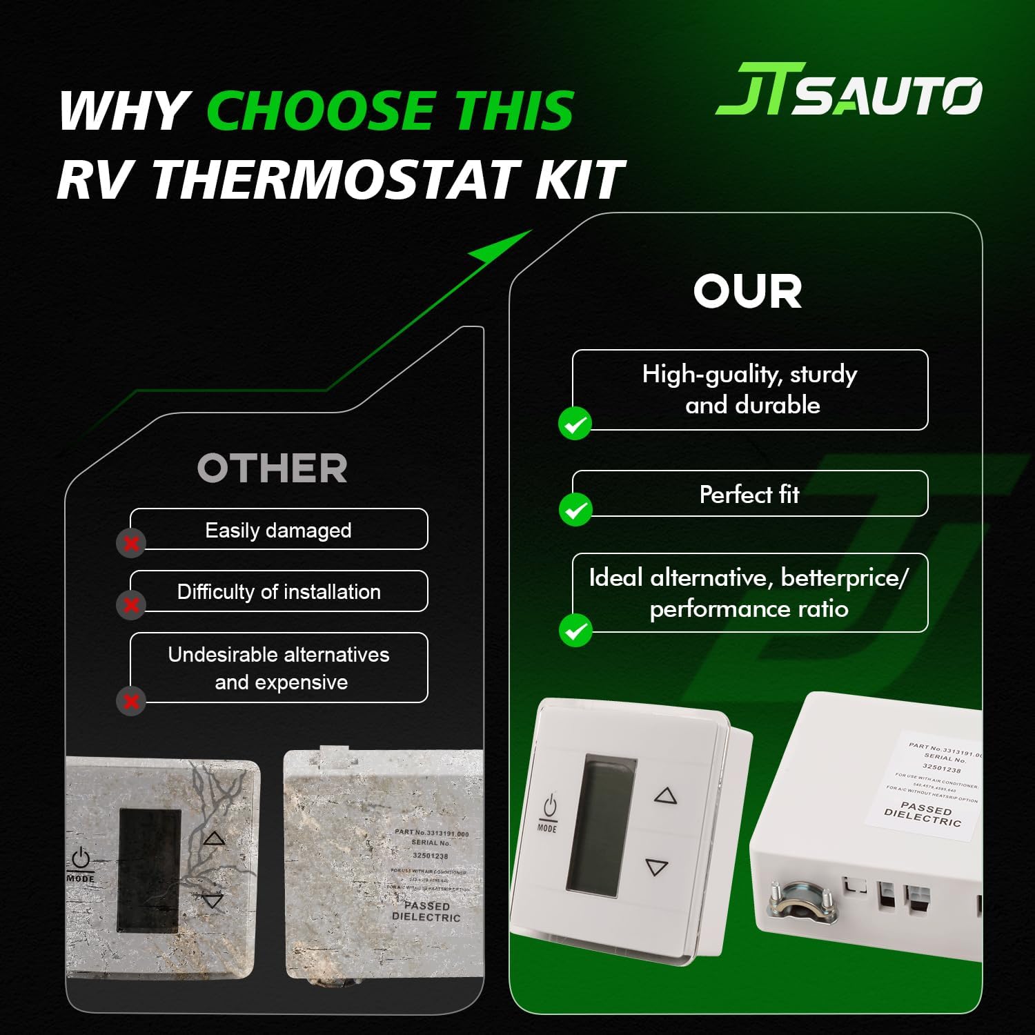 New Upgrade 3316230.700 RV Thermostat and Relay Box Kit, Compatible with Dometic LCD Touch RV Air Conditioners, for Cool and Furnace Modes, Replaces# 3316230.000