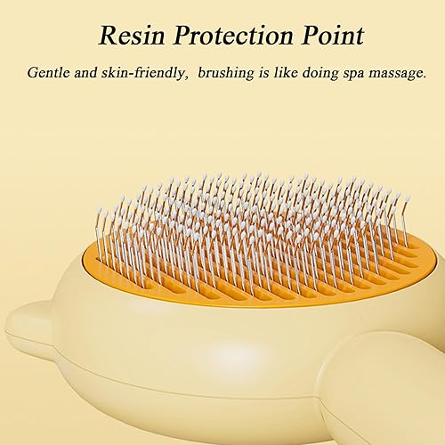 Miniatura 3 de Cepillo de pelo para gatos, cepillo para gatos con botón de liberación, cepillo deslizante autolimpiante para desprendimiento, cepillo limpiador de