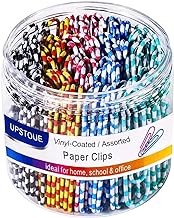 Vinaco Color Stripe Paper Clips, 100 Pack 2 Inch (50 mm), Durable & Rust Resistant Jumbo Clips. Great for Office, School and Personal Use