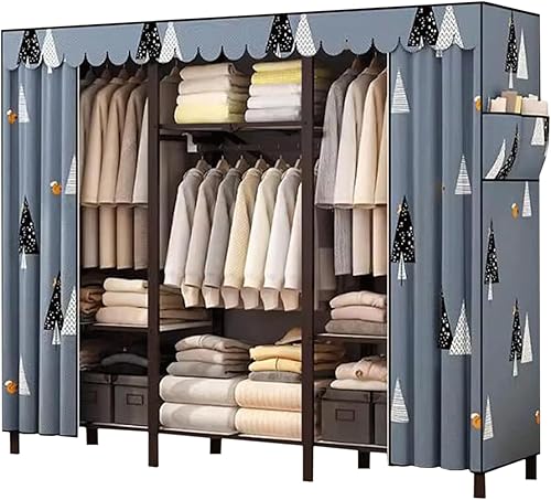 Armarios grandes Armario plegable con cubierta de tela Armario de ropa Armario portátil Armario de metal con marco de hierro Armarios para