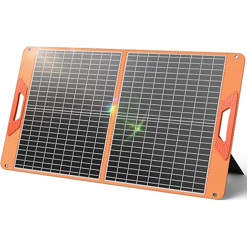 SOLUPUP 60W Portable Solar Panel Charger, 23.5% High Efficiency Foldable Solar Panels for Power Station, IP65 Waterproof Solar Charger with QC3.0 USB-A & USB-C Outputs for Outdoor Camping RV Trip