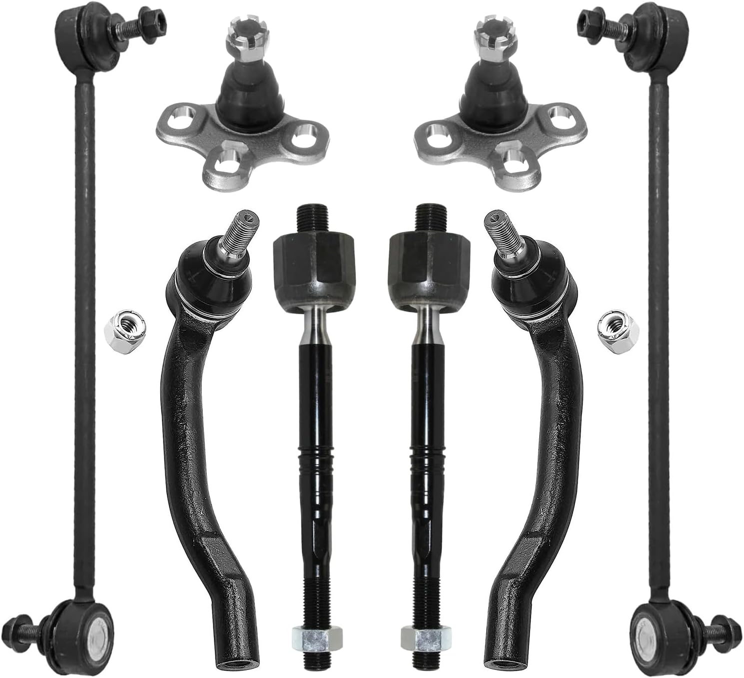 8pc Front Sway Bar Links Inner Outer Tie Rods Lower Ball Joints Suspension Kit