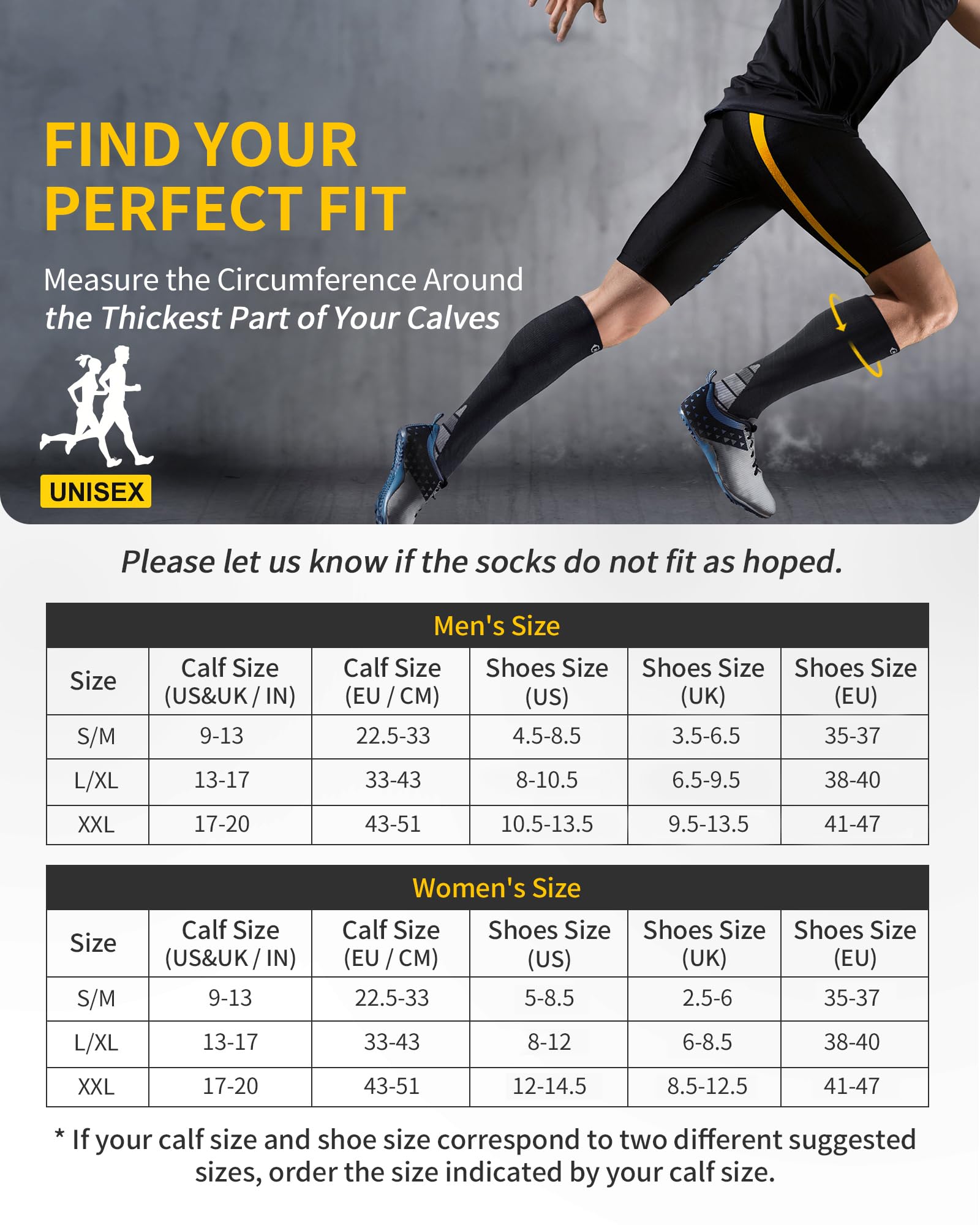 CAMBIVO Calze Compressione Graduata Donna e Uomo 2 Paia, Calze Elastiche a Compressione Graduata per Sport, Running, Trekking, Viaggio in Aereo