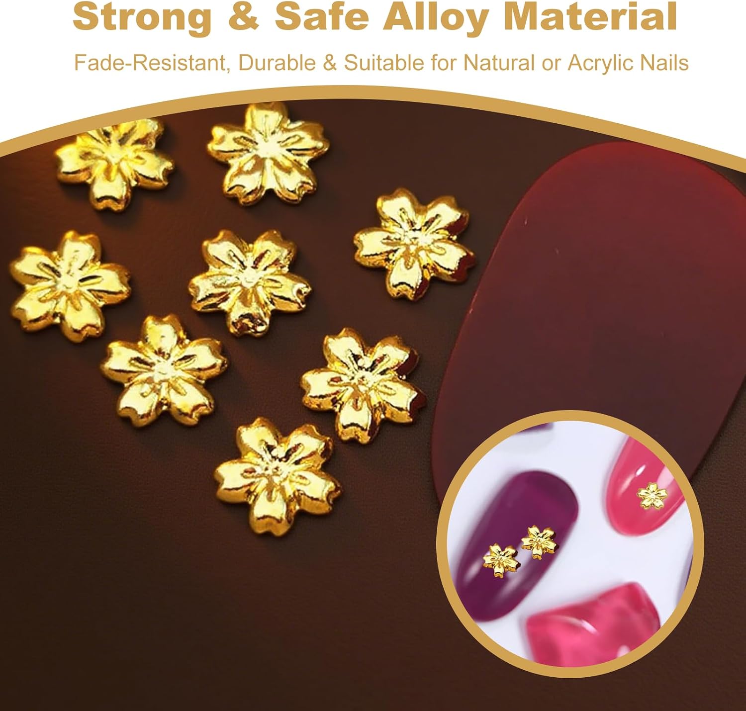 200Pcs Flower Charms for Nails Gold Mini Blossom Nail Charm Accessories with Minimalist Small Flowers and Gems Cute Nail Decorations for Women DIY Manicure Nail Art Designs