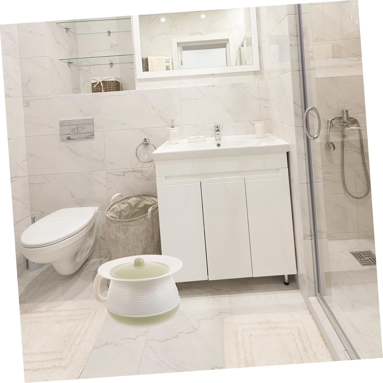 1pc Adult Urinal Pot with Lid Durable Spittoon for Elderly Pregnant Women Easy to Clean Urine Storage Pot for Home Travel Use