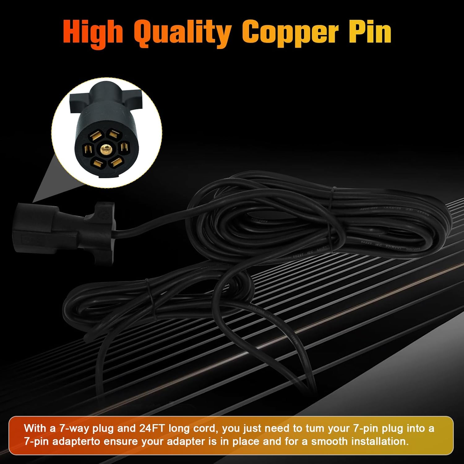 dreamdragon Magnetic Trailer Towing Light Kit, 12V LED Universal Turn Signal Running Brake Light with 24ft Cable 7-pin Plug, IP68 Waterproof