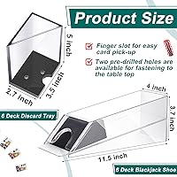 Vista 2 de Deekin Zapato de blackjack de 6 barajas con bandeja de descarte, dispensador de tarjetas de acrílico transparente para jugar a las cartas