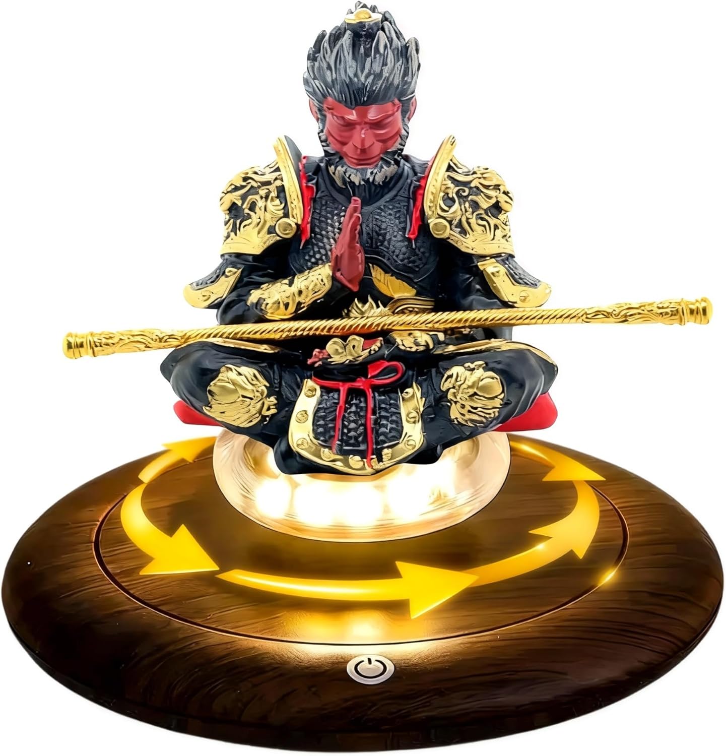 Levitating Display, 360°Magnetic Levitation Rotating Base Black Myth Floating Decor with Touch LED Light Magnetic Floating Display Kit & Figure Stand for Collectibles, Kids, Adults