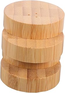 EXHUMKY Jarra De Condimento Laminado Contenedores De Condimentos De Cocina Tarros De Especias De Cocina Gabinete Organizador De Especias Light Brown Bambú