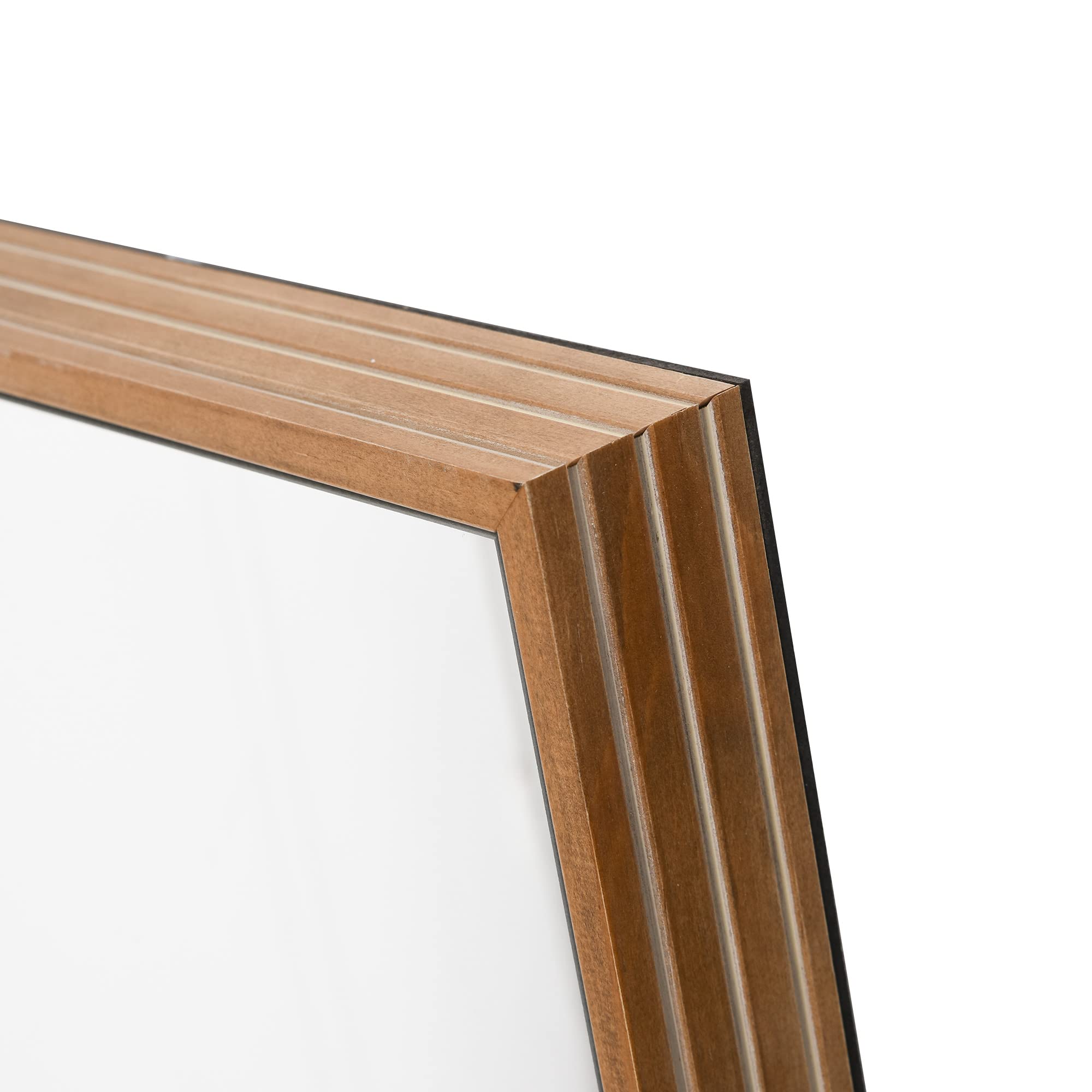 HOMCOM Espejo de Pared Cuerpo Entero 45x125 cm Espejo de Pie Espejo de Suelo Grande de Madera Estilo Moderno Decorativo para Salón Dormitorio Entrada Natural