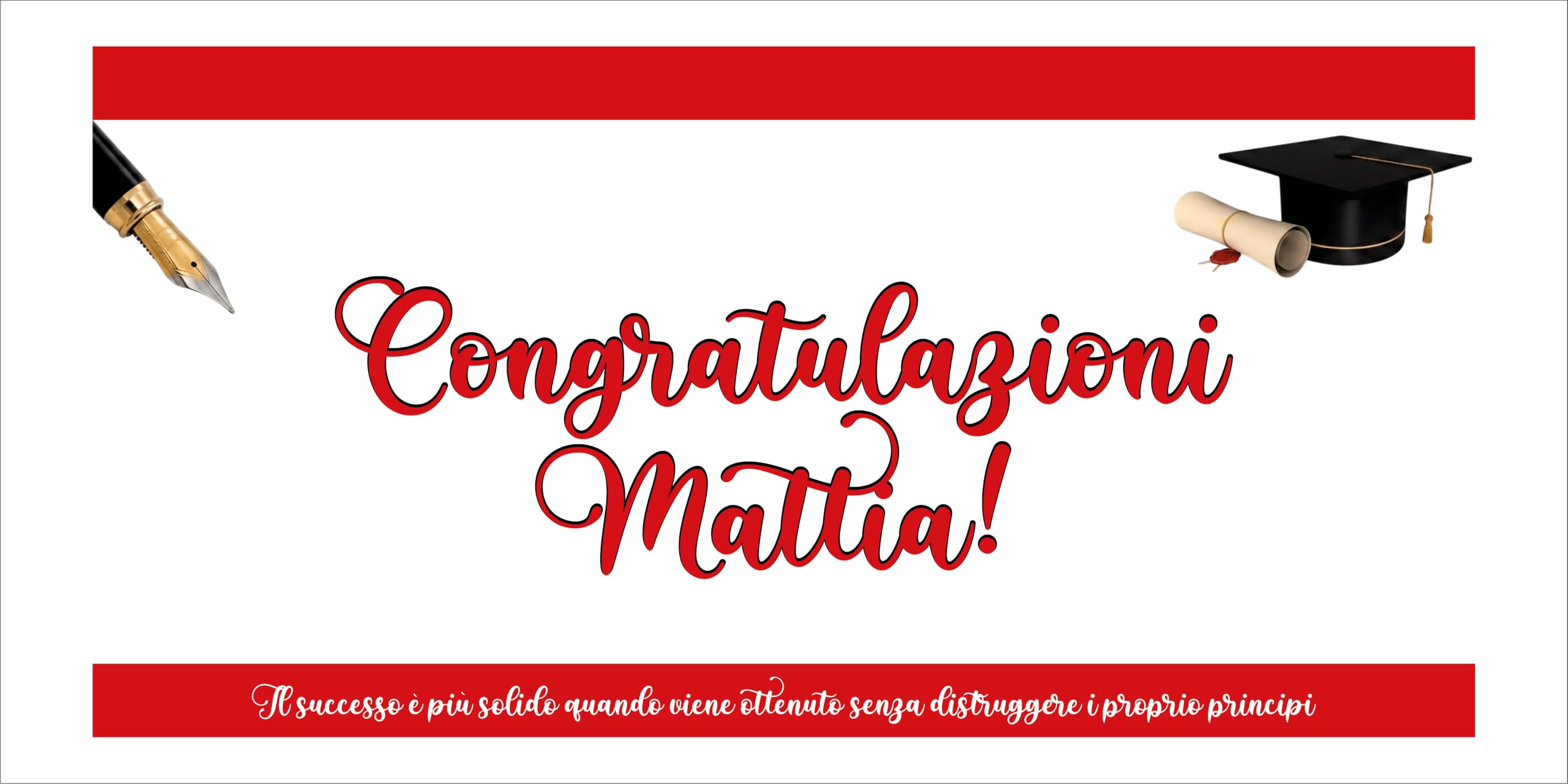 M-Italy STRISCIONE FONDALE LAUREA - LAUREA MOD. 6 - STRISCIONE PERSONALIZZATO IN CARTA O IN BANNER PVC ANCHE DA ESTERNO GARANZIA 5 ANNI (BANNER, 200X200 CM)