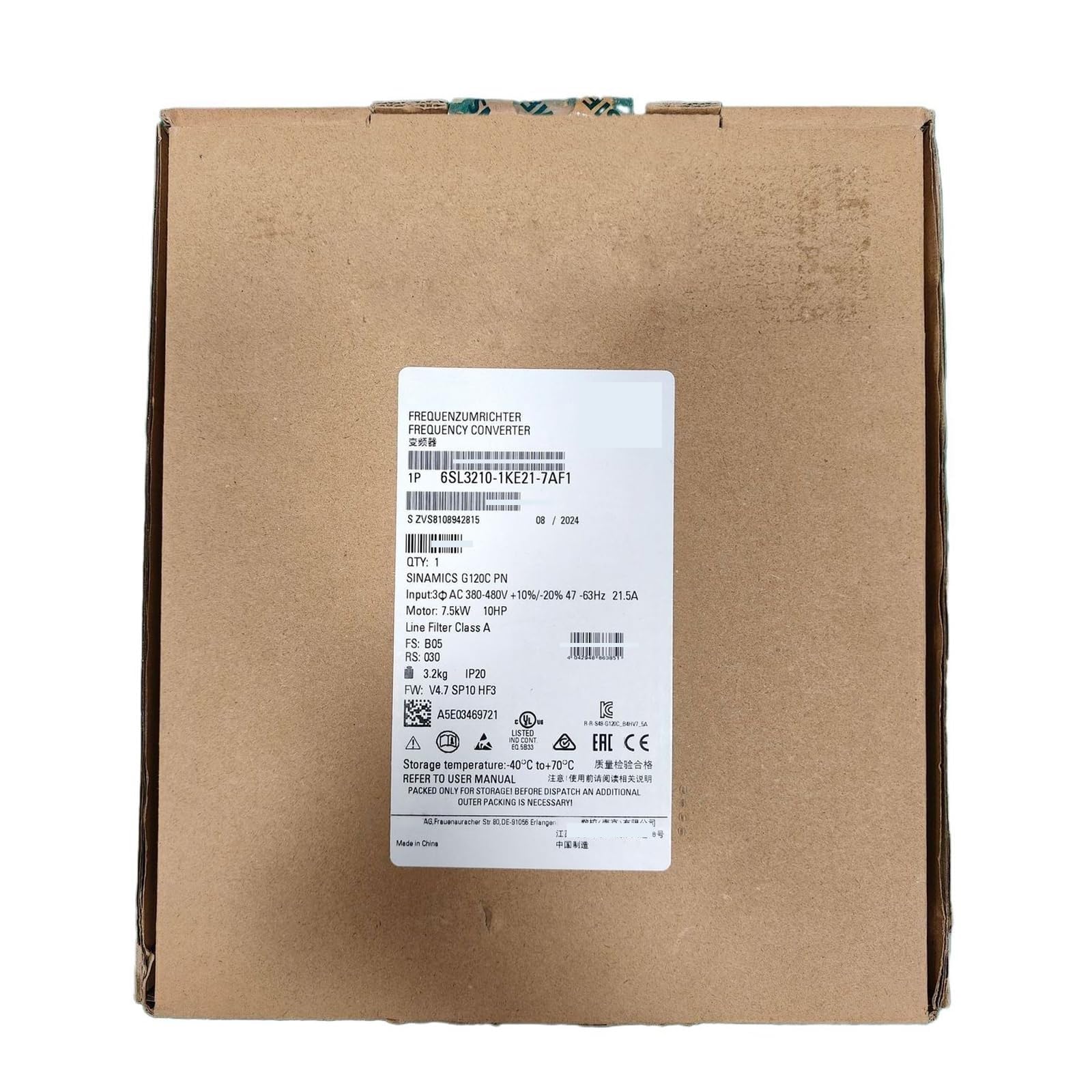 YUSKICCNE 6SL3210-1KE21-7AF1 PLC Module Sealed in Box 1 Year Warranty