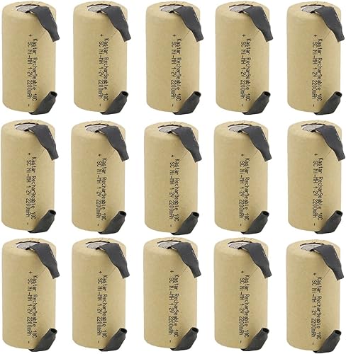 Kastar Paquete de 15 baterías recargables de hidruro metálico de níquel (Ni-MH) de 1.2 V y 2200 mAh con pestañas de repuesto para cualquiera de 1000