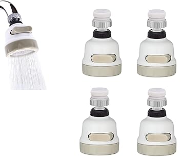 Kesi Flexible Kitchen Tap Head Movable Sink Faucet 360° Rotatable ABS Sprayer Removable Anti-Splash Adjustable Filter Nozzle Swivel Water Saving Aerator 3 Modes Kitchen tap(Pack of 2) - image, photos