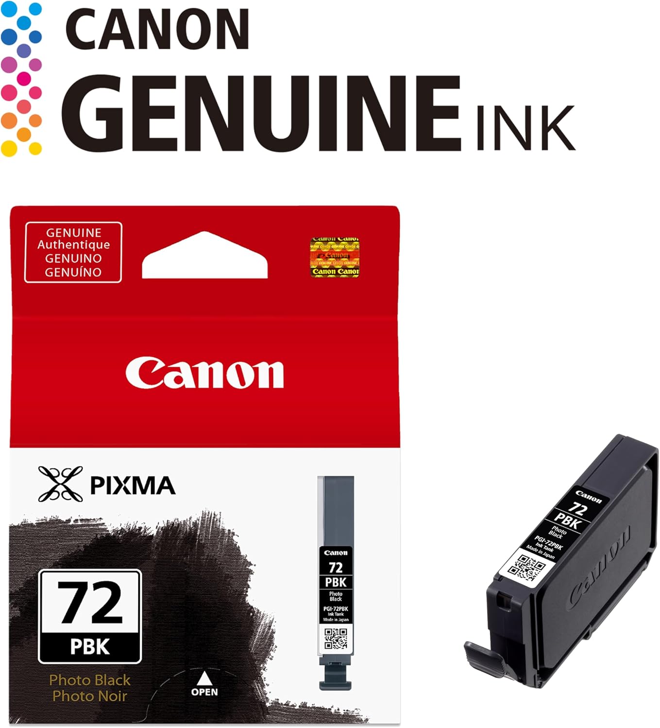 Canon PGI-72 Genuine Photo Black Ink Tank, Compatible with PIXMA PRO-10 Printers