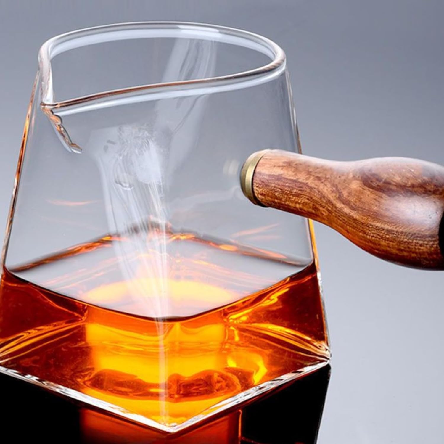 Heat-resistant Glass Fairness Cup Side Handle, 350ml 11.9oz, Kung Fu Tea Set Accessories Handmade Tea Pitcher