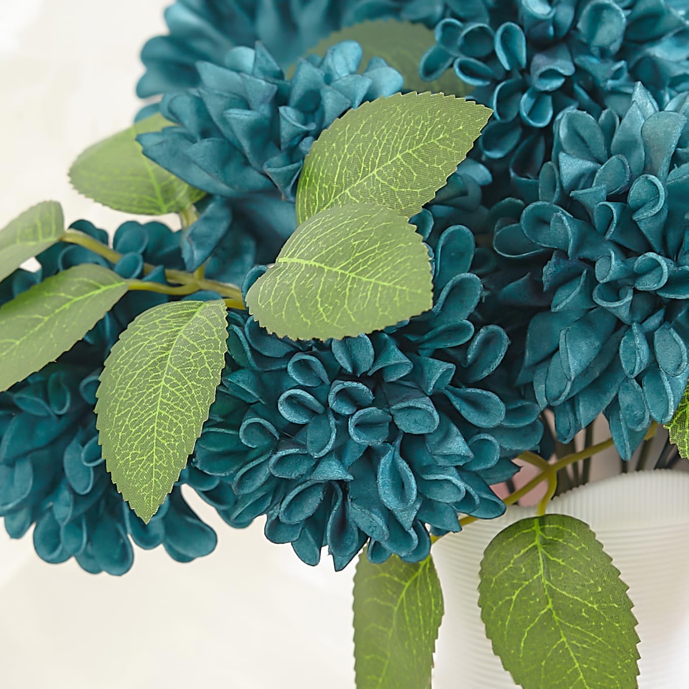 Artificial Flowers, 25pcs Artificial Rose for DIY Wedding Bouquets Centerpieces Arrangements, Dark Teal Dahlia Flowers with Stem for Bridal Shower Party Home Decorations - Image 5